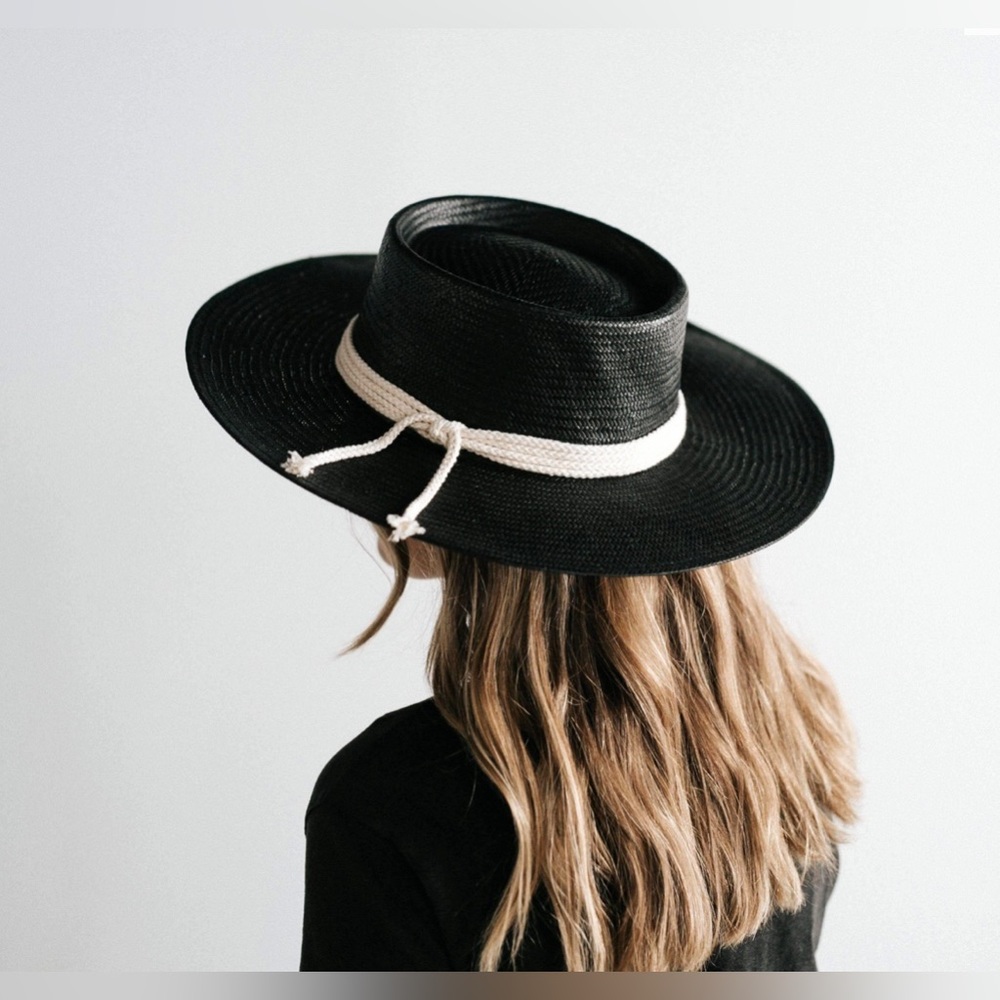 Never Worn GIGI PIP BRE STRAW PORK PIE (Black)